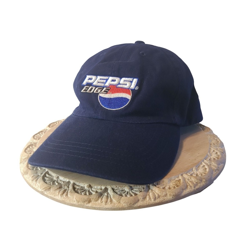 Pepsi Edge Hat Select Design Navy Blue Cotton Embroidered Logo Promo Cap 2004